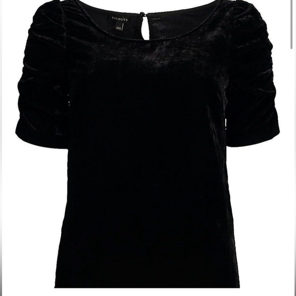 Talbots Velvet Top short sleeve black size 3x - Picture 3 of 3